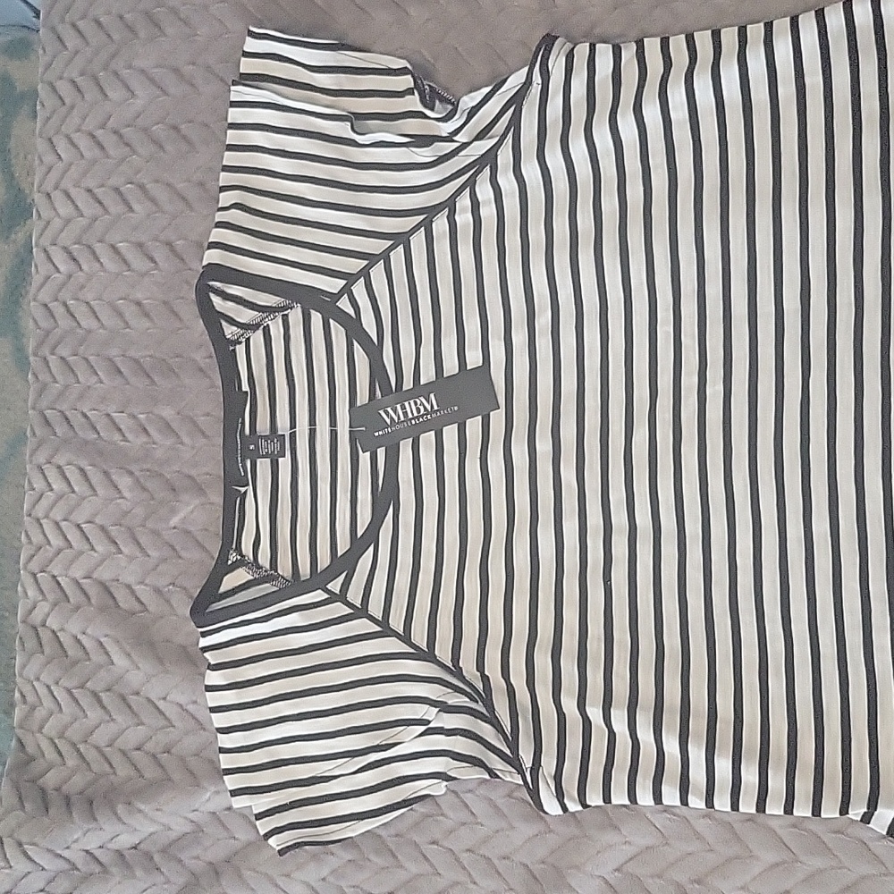 WHBM Striped Ruffle Tee - Picture 4 of 5